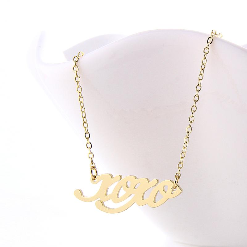 Pendant Necklaces Jessica Name Necklace Personalised Stainless Steel Women Choker 18k Gold Plated Alphabet Letter Jewelry Friends
