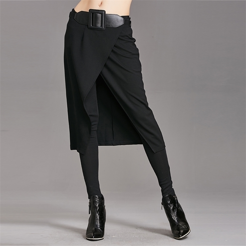 Spring Autumn Women Pants High Stretch Black Fake Two Pieces Pencil Skirt Pants Female Fashion Trousers Streetwear WP24 210707
Spring Autumn Women Pants High Stretch Black Fake Two Pieces Pencil Skirt Pants Female Fashion Trousers Streetwear WP24 210707