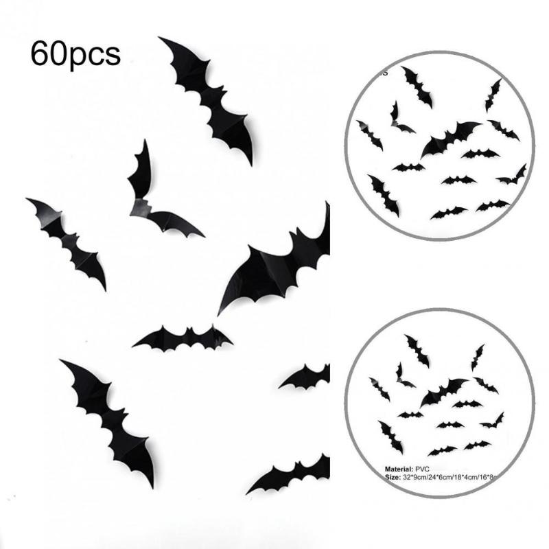 Party Hats Durable 60Pcs/Set Useful 3D Bats Halloween Window Sticker PVC Wall Decal Delicate For Home
Party Hats Durable 60Pcs/Set Useful 3D Bats Halloween Window Sticker PVC Wall Decal Delicate For Home
