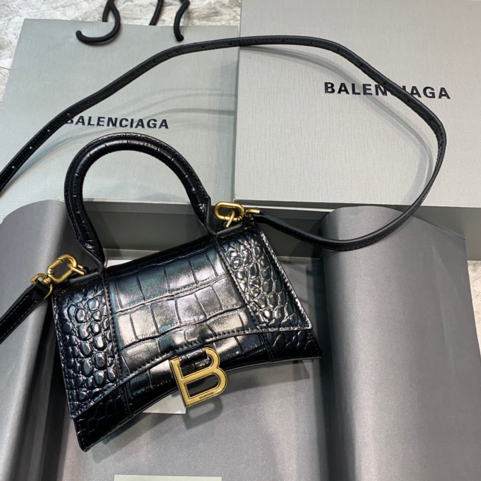 Designer Handbags Purse Paris Women's Family 2021 Hourglass Bag Crocodile Pattern Balencaiga Handbag Niche Net Red Messenger Bag bb