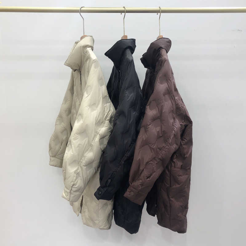 Janveny Ultra Light Down Jacket Women Long Parkas Female Loose Puffer Matching Warm Zipper 90% Duck Down Coats Outwear 211007wtt