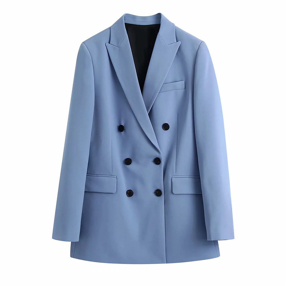 Vintage Elegant Women Blue jacket Fashion Female Work Suit Turn-Down Collar Double Breasted Coat Chic Top Casual Casaco 210520, As picture
Vintage Elegant Women Blue jacket Fashion Female Work Suit Turn-Down Collar Double Breasted Coat Chic Top Casual Casaco 210520, As picture