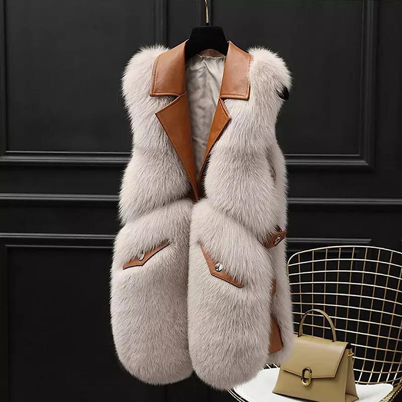 Women' Fur & Faux Fashion Vests Women Elegant Patchwork Artificial Coats Pockets PU Leather Turn Down Collar Ladies, Brown
Women' Fur & Faux Fashion Vests Women Elegant Patchwork Artificial Coats Pockets PU Leather Turn Down Collar Ladies, Brown