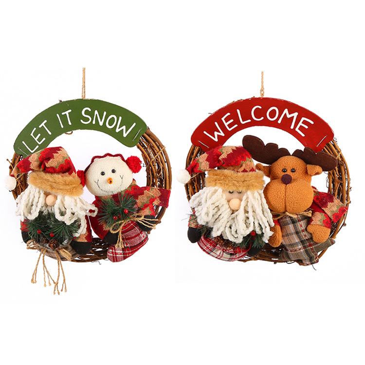Christmas Decorations Decoration Wall Hanging Elk Snowman Old Plush Doll Vine Ring Wooden Wreath
Christmas Decorations Decoration Wall Hanging Elk Snowman Old Plush Doll Vine Ring Wooden Wreath