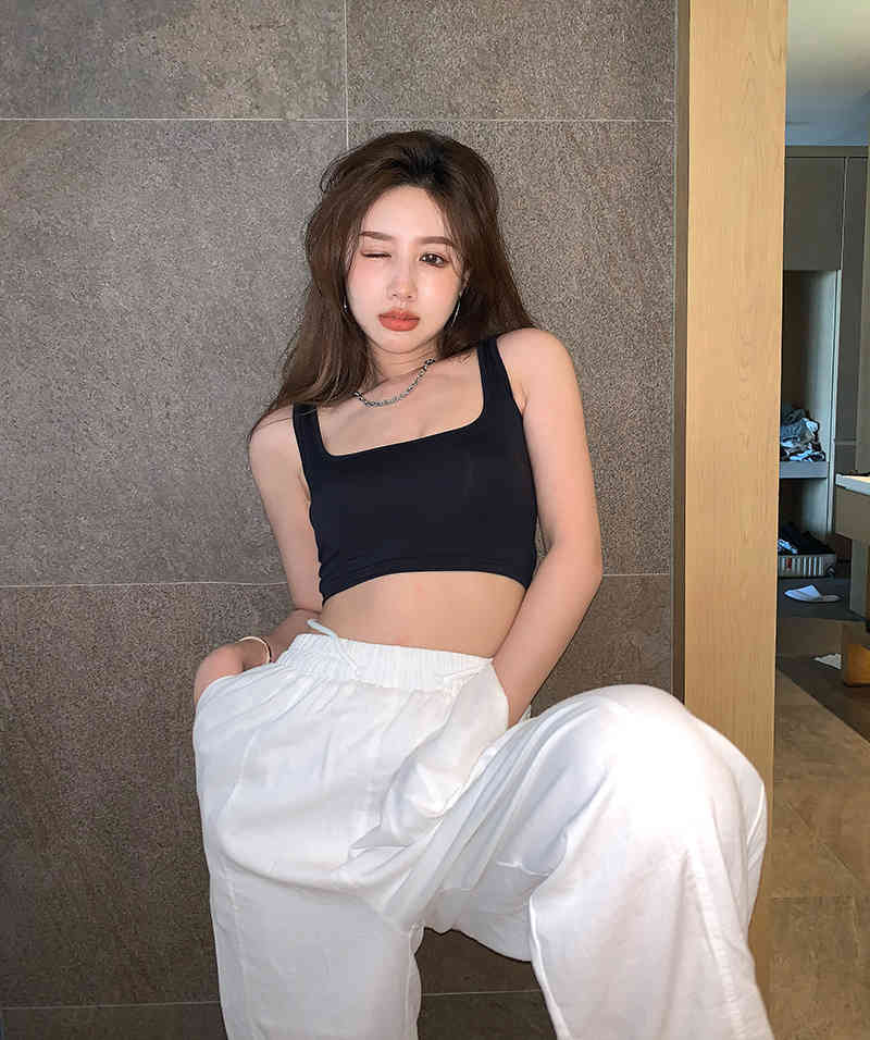 3 Colors korean style camisole women Sexy tank top female summer sleeveless Sport crop tops womens (R99574) 210423