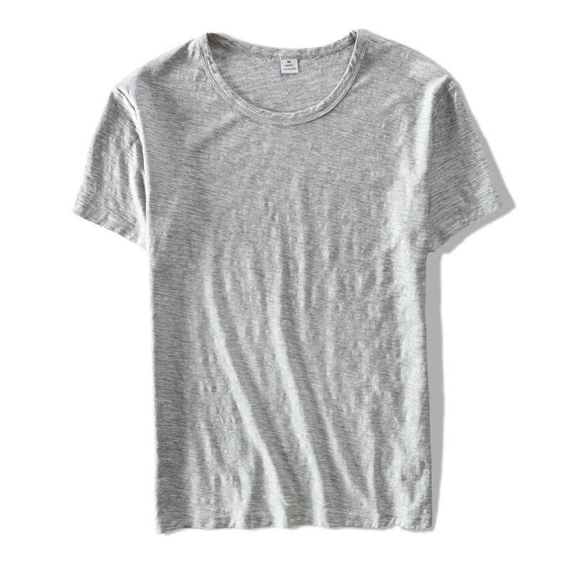 O-Neck Short Sleeve T-Shirts Men Thin Casual Solid Color Tops & Tees 100%Pure Cotton Men's Clothing 210601