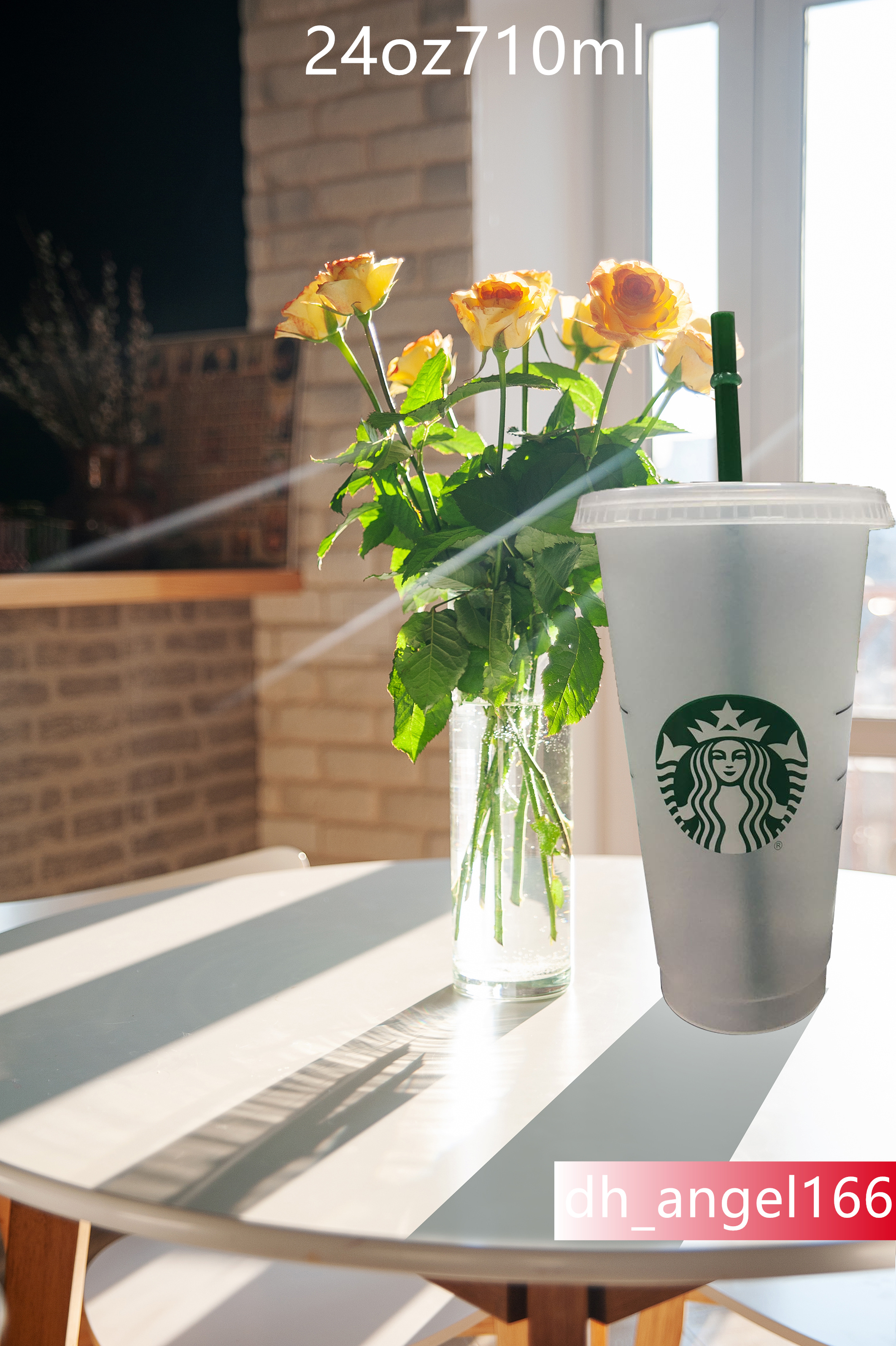 Starbucks 24OZ/710ml Plastic Tumbler Reusable Clear Drinking Flat Bottom Cup Pillar Shape Lid Straw Mug Bardian DHL UV machine printing does not fade
Starbucks 24OZ/710ml Plastic Tumbler Reusable Clear Drinking Flat Bottom Cup Pillar Shape Lid Straw Mug Bardian DHL UV machine printing does not fade