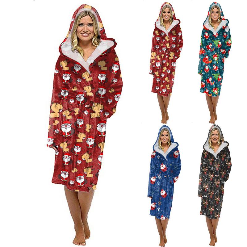 Women's Sleepwear Winter Warm Pyjamas Women Hooded Christmas Plus Velvet Long Sleeve Ladies Jacket 2021 Casual Print Female Homewear, Black;red
Women's Sleepwear Winter Warm Pyjamas Women Hooded Christmas Plus Velvet Long Sleeve Ladies Jacket 2021 Casual Print Female Homewear, Black;red