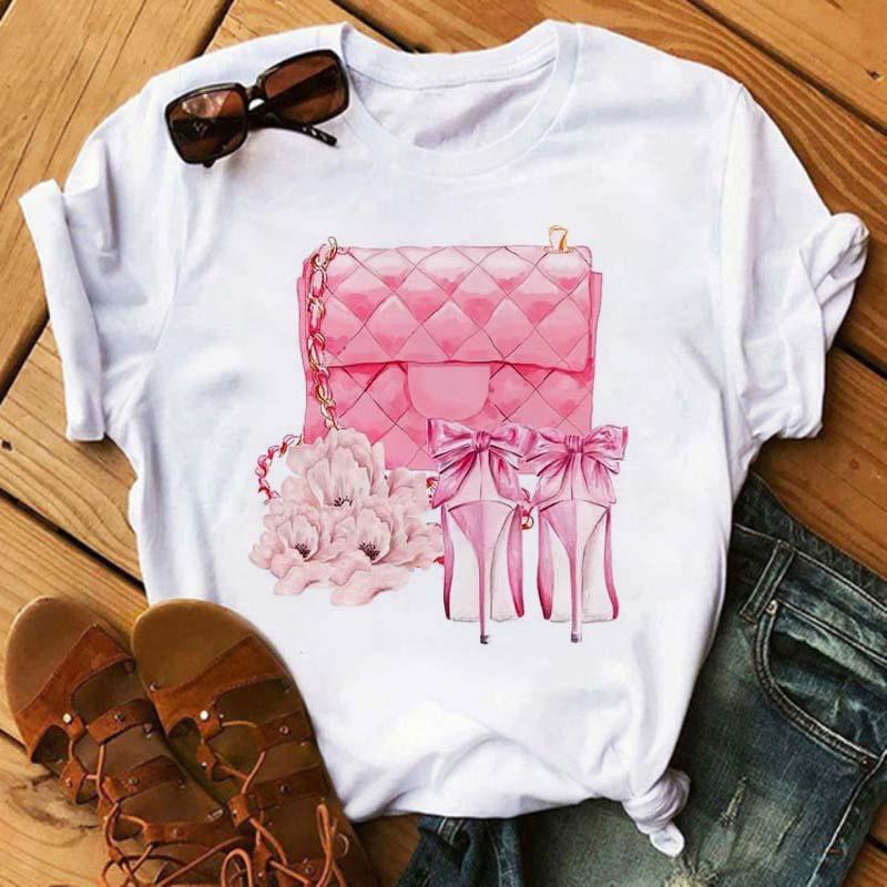 Women' T-Shirt Maycaur Pink High Heels Flowers Bag Print T Shirt Women Trendy Hipster Harajuk Kawaii Short Sleeves Tops Tee Femme Clothes, White
Women' T-Shirt Maycaur Pink High Heels Flowers Bag Print T Shirt Women Trendy Hipster Harajuk Kawaii Short Sleeves Tops Tee Femme Clothes, White