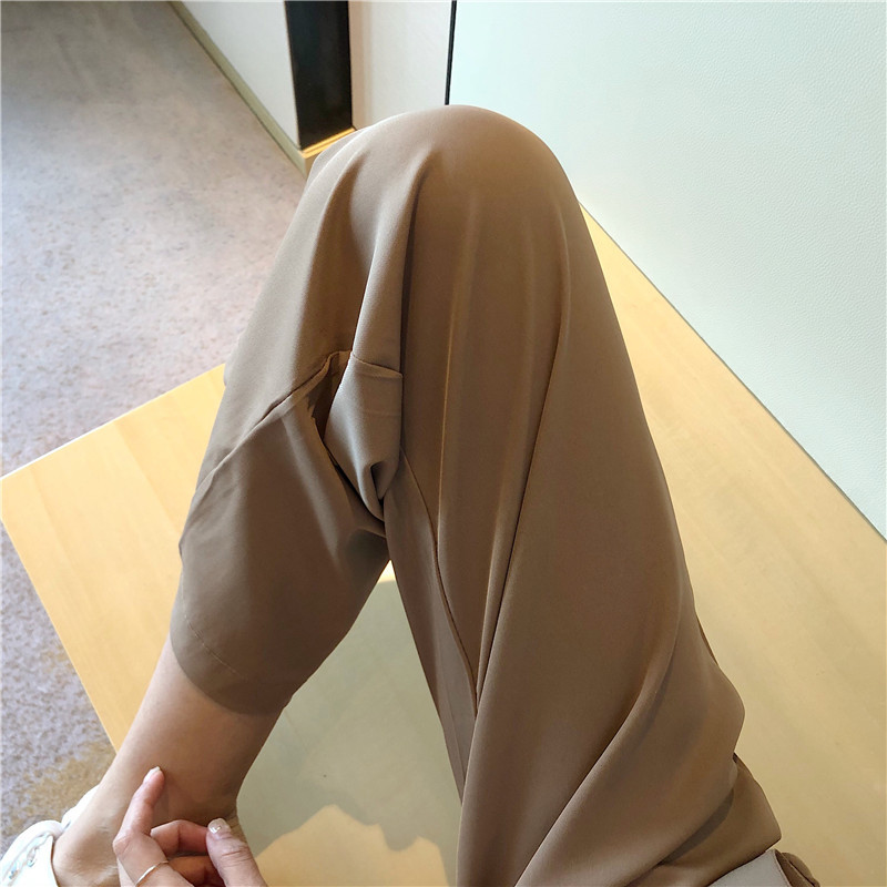 Wonder Trendy Pants High Waist Korean Style Leisure Long Trousers Pockets Zipper Loose Soft Simple Elegant Pant 210510