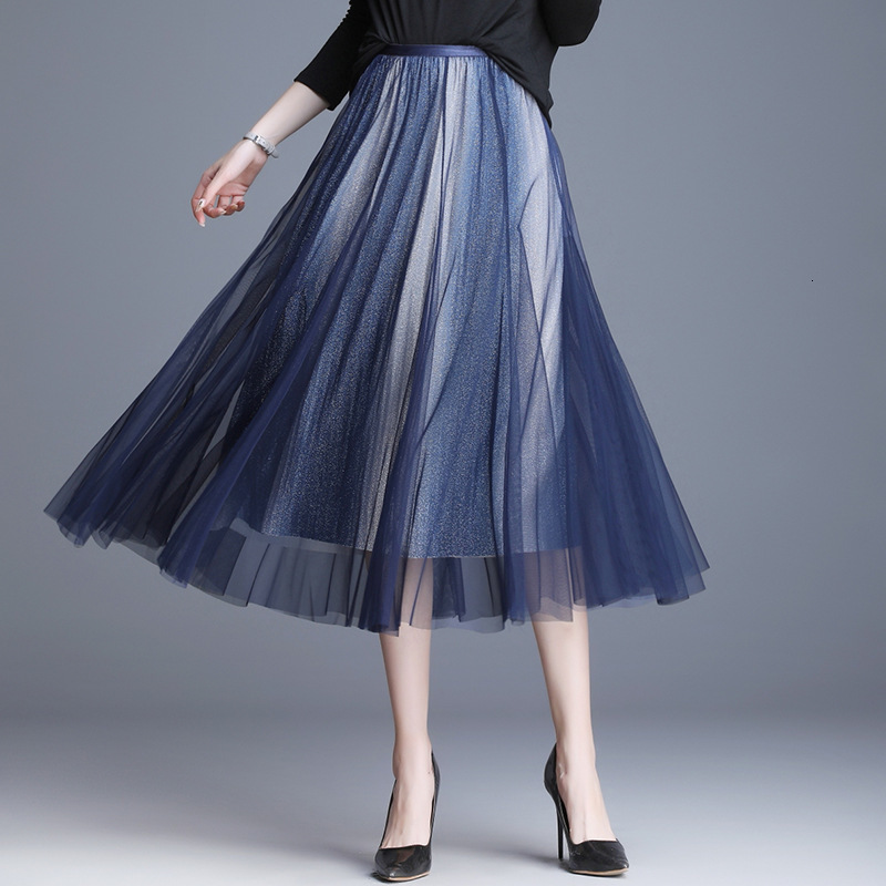 Skirts Korean Spring Woman High Waist Bright Color Mesh Women Solid A-Line Casual Mujer Faldas Femme Jupes 13MF, Blue
Skirts Korean Spring Woman High Waist Bright Color Mesh Women Solid A-Line Casual Mujer Faldas Femme Jupes 13MF, Blue