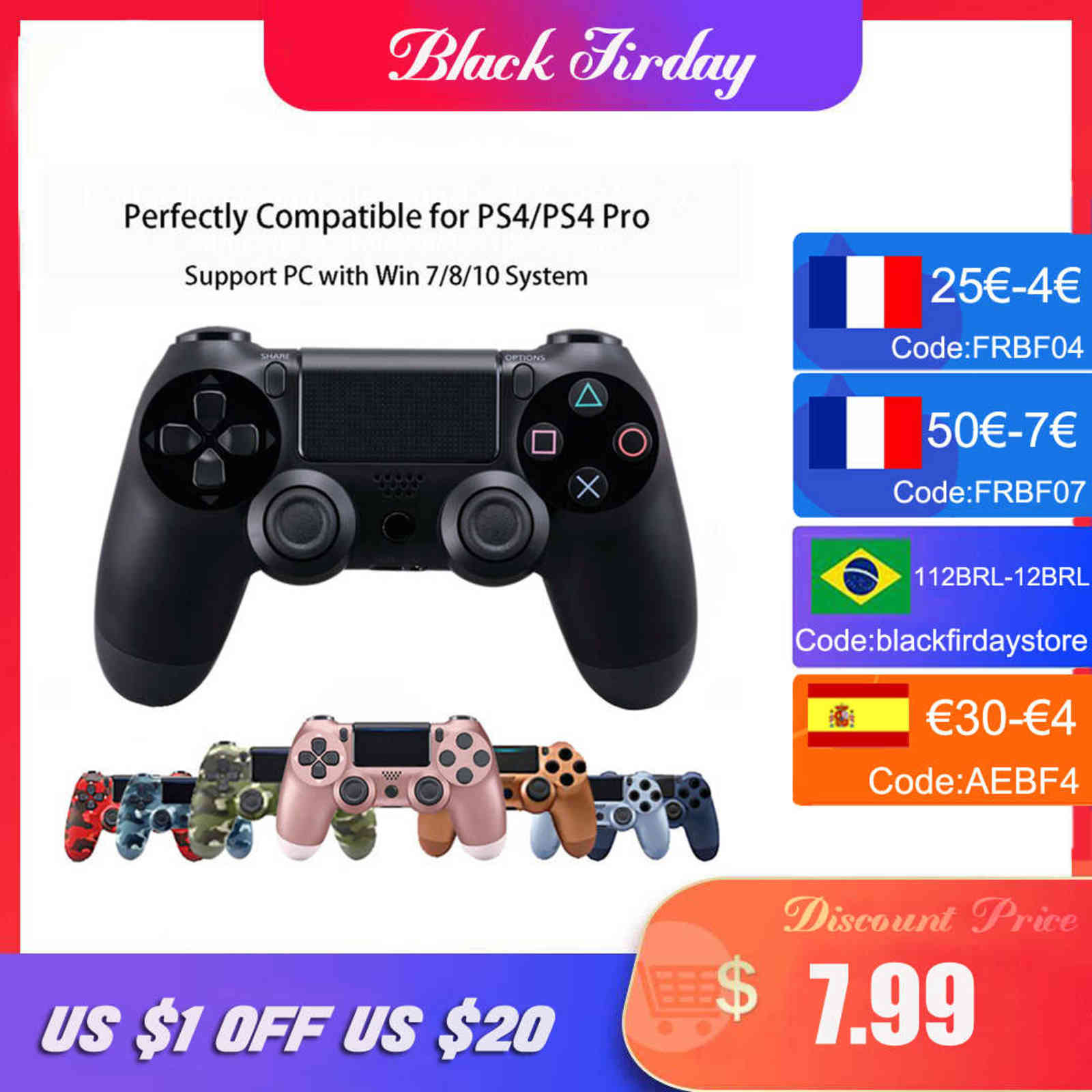 Bluetooth Wireless Joystick For PS4 Controller Fit Mando Console Playstation Dualshock 4 Gamepad H1126
Bluetooth Wireless Joystick For PS4 Controller Fit Mando Console Playstation Dualshock 4 Gamepad H1126