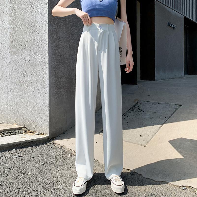 Women's Pants & Capris White Suit Wide-Leg Summer Thin Baggy Straight Trousers 2021 High Waist Drooping Casual Mopping, Black lengthened
Women's Pants & Capris White Suit Wide-Leg Summer Thin Baggy Straight Trousers 2021 High Waist Drooping Casual Mopping, Black lengthened