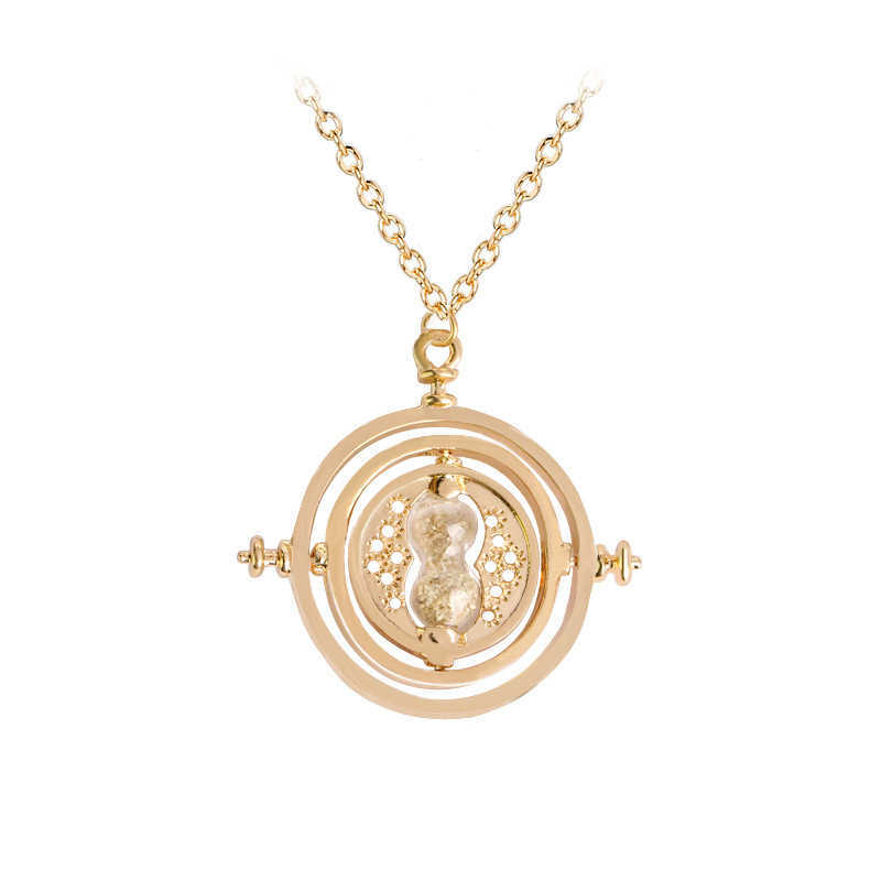 24 Pcs/Lot Selling 3.5 cm Diameter Time Turner Necklace Movie Jewelry Rotating Hourglass Pendant Bulk Wholesale 210621