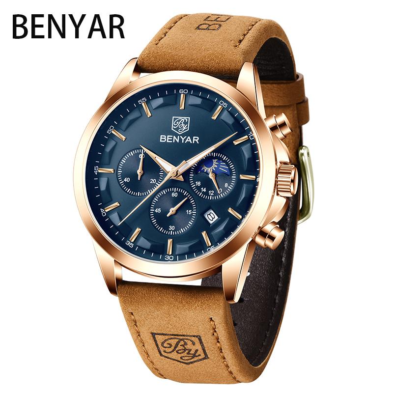 Wristwatches BENYAR Top Brand 2022 Men's Waterproof Leather Watch Luxury Quartz Military Sports Time Code Table Reloj Hombre, Gold black
Wristwatches BENYAR Top Brand 2022 Men's Waterproof Leather Watch Luxury Quartz Military Sports Time Code Table Reloj Hombre, Gold black