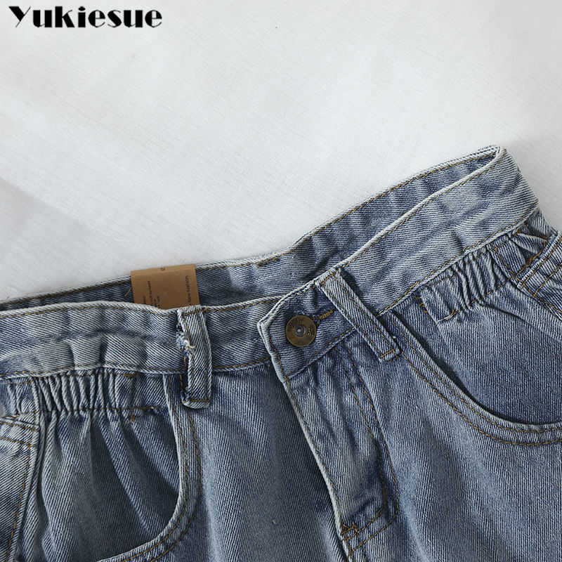 plus size S-5XL Women's denim shorts high-waist shorts women adies fashion large size elastic waist wide-leg short jeans 210616