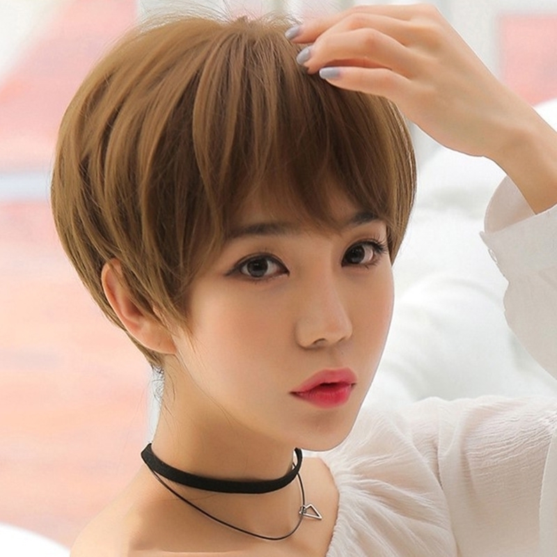 hsome girl with Cute straight short false hair black light brown personality men's and women's full head cover
hsome girl with Cute straight short false hair black light brown personality men's and women's full head cover