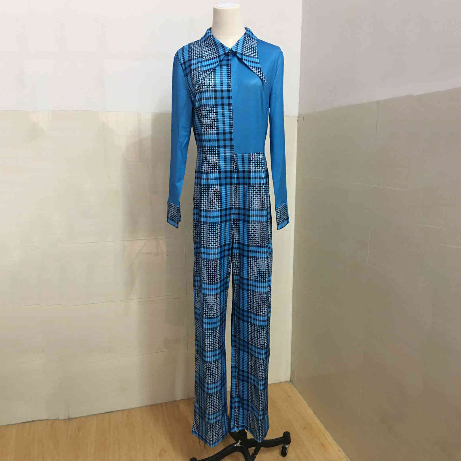 Jumpsuits For Women Long Elegant Fashion Full Sleeve High Waist Official Office Work Business Cloth Rompers & 210510