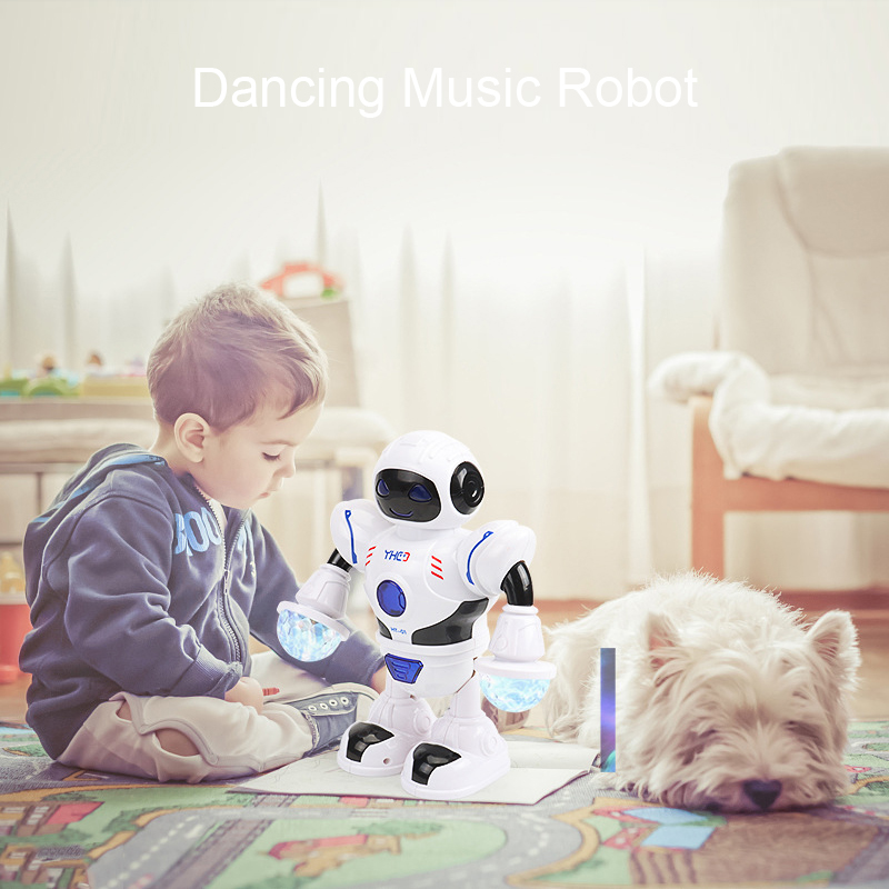 Electronics RobotsDazzling Music Robot Shiny Educational Toys Electronic Walking Dancing Smart Space Robot Kids Music Robot Toys