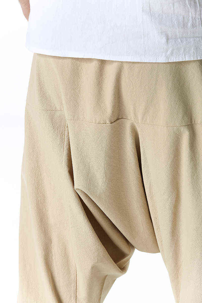 Cotton Joggers Men Baggy Hippie Boho Gypsy Aladdin Cargo Pants Yoga Harem Pants 0413-4 211112