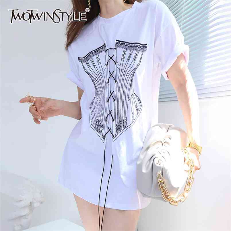 TWOWINSYLE White Cross Bandage Shirt For Women O Neck Short Sleeve Casual Loose Shirts Female Fashion Clothing Summer 210524
TWOWINSYLE White Cross Bandage Shirt For Women O Neck Short Sleeve Casual Loose Shirts Female Fashion Clothing Summer 210524