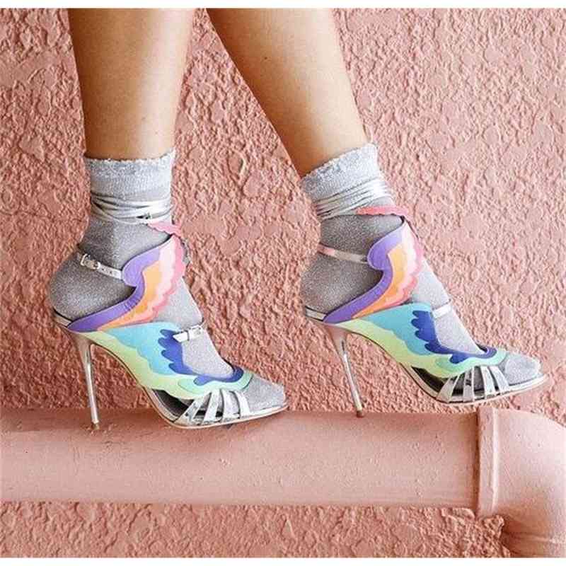 sandals colours mixed leather strap peep women toe sandals cut lace up high heels styling stylish aao2, Black
sandals colours mixed leather strap peep women toe sandals cut lace up high heels styling stylish aao2, Black