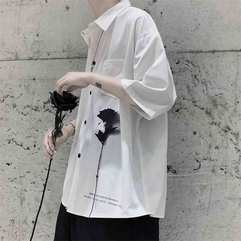Summer Men's Loose Hawaiian Printing Shirt Short Sleeve Camisa Masculina French Cuff Mens Fashion s M-5XL 210721, Black
Summer Men's Loose Hawaiian Printing Shirt Short Sleeve Camisa Masculina French Cuff Mens Fashion s M-5XL 210721, Black