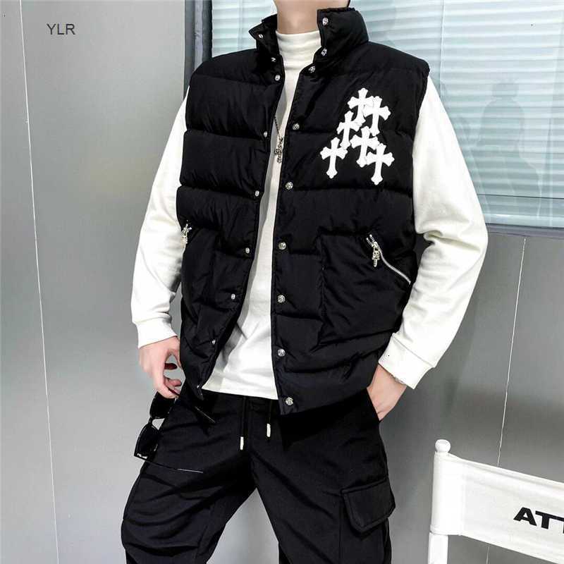 Fashion brand winter new Sanskrit cross leather casual thickened sleeveless crosin down vest for men and women, Black
Fashion brand winter new Sanskrit cross leather casual thickened sleeveless crosin down vest for men and women, Black
