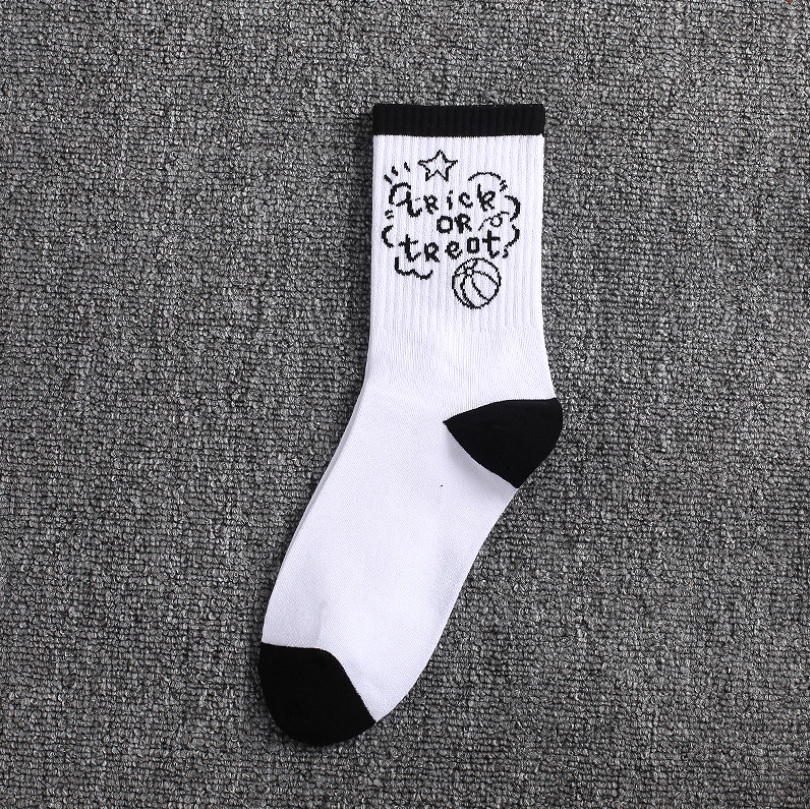 Ader error world Black white socks Men's and Women's Breathable Skateboard Street Dance Casual Harajuku Socks
