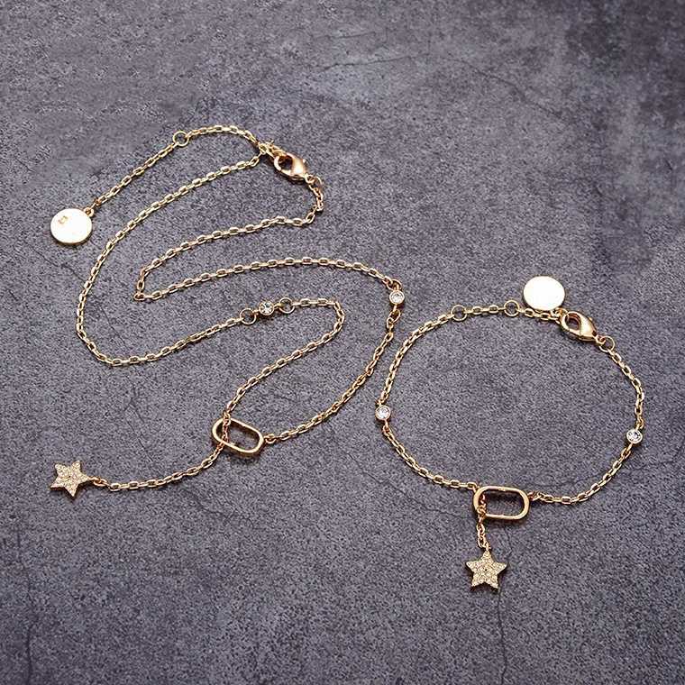 Luxury Designer women Bracelet Necklaces fashion jewelry sets star pendant with letter Stamps Brass Beads chain for party, Hot style
Luxury Designer women Bracelet Necklaces fashion jewelry sets star pendant with letter Stamps Brass Beads chain for party, Hot style