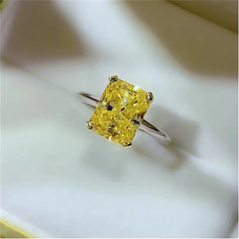 Lovers Princess cut Lab Topaz Promise ring 925 Sterling silver Engagement Wedding Band Rings for women Bridal Finger Jewelry