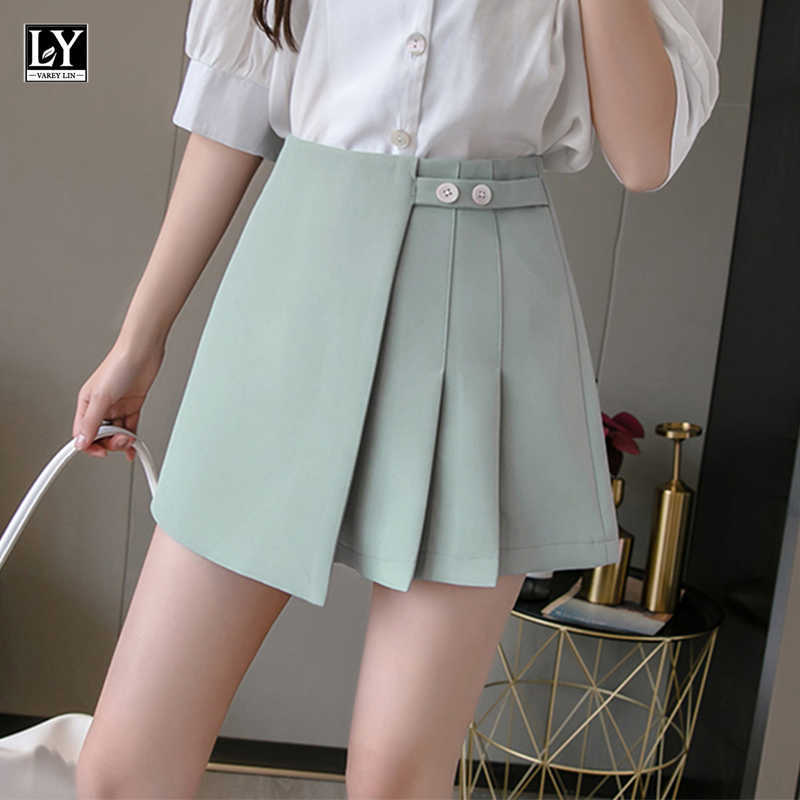LY VAREY LIN Summer Casual Female Loose Asymmetrical Ruffles Solid Color Shorts Women High Waist Wide Leg 210526, Light green
LY VAREY LIN Summer Casual Female Loose Asymmetrical Ruffles Solid Color Shorts Women High Waist Wide Leg 210526, Light green