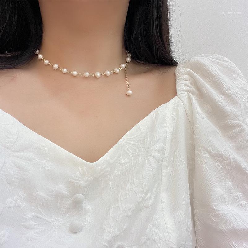 Chains Sweet Jewelry Natural Freshwater Pearl Necklace Elegant Design Golden Plating Round Beaded For Women Gifts
Chains Sweet Jewelry Natural Freshwater Pearl Necklace Elegant Design Golden Plating Round Beaded For Women Gifts
