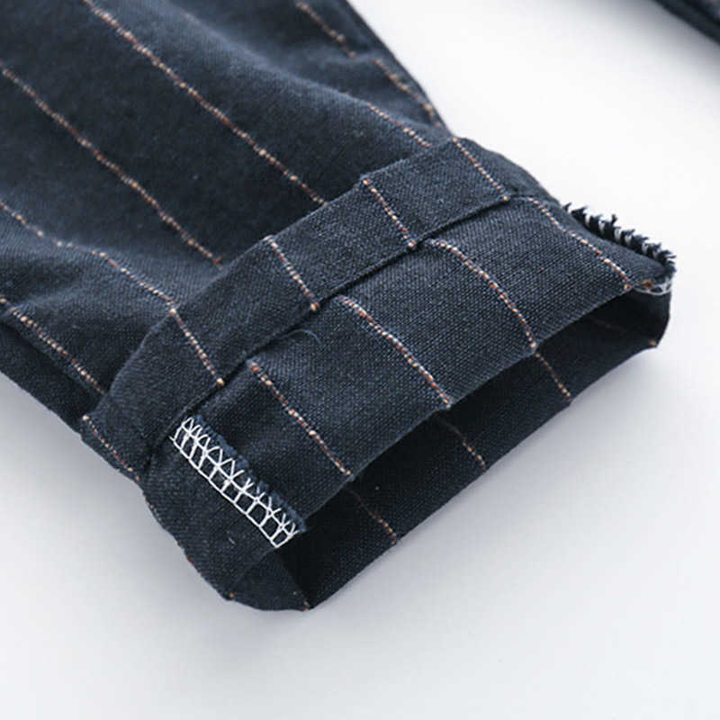 Spring Autumn Korea 2 3-10 Years Student Striped Elastic Child Trousers School Style Cotton Long Pants For Baby Kids Boys 210529