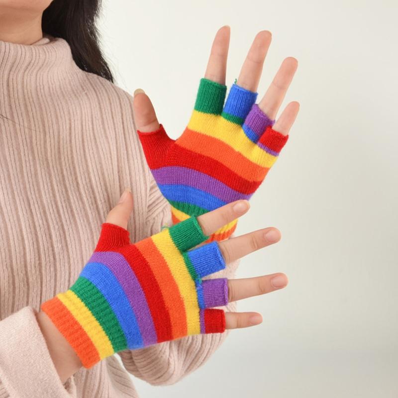 Five Fingers Gloves Kids Winter Knitted Full Half Finger Rainbow Colorful Striped Mittens H7EF
Five Fingers Gloves Kids Winter Knitted Full Half Finger Rainbow Colorful Striped Mittens H7EF