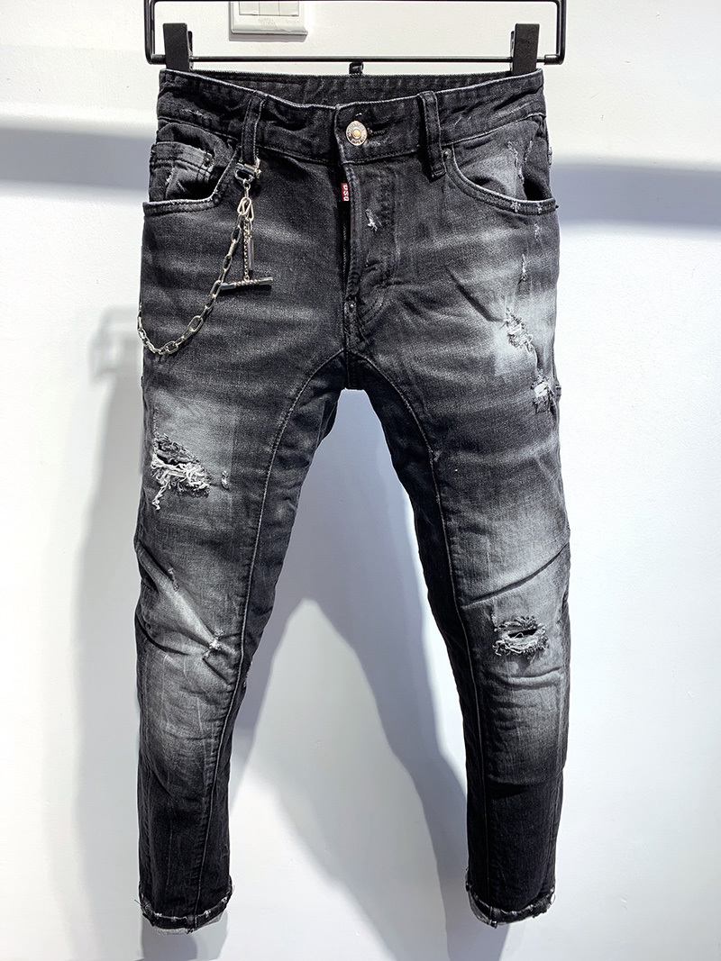 DSQSABCD 2 dsq brand European Italy pants Men Slim denim trousers stripe black hole Pencil Pants jeans for men, A359 black
DSQSABCD 2 dsq brand European Italy pants Men Slim denim trousers stripe black hole Pencil Pants jeans for men, A359 black