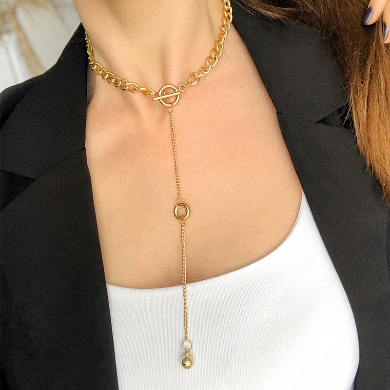 Pendant Necklaces Punk Gold Long Chain Choker Necklace For Women Small Ball Lock Chunky 2021 Jewelry
Pendant Necklaces Punk Gold Long Chain Choker Necklace For Women Small Ball Lock Chunky 2021 Jewelry
