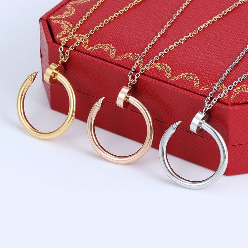 Steel Sier Zircon Nail shape Pendants Necklace Screw pattern Women Rose Gold Couple Jewelry Wedding Love Gift, Silver
Steel Sier Zircon Nail shape Pendants Necklace Screw pattern Women Rose Gold Couple Jewelry Wedding Love Gift, Silver