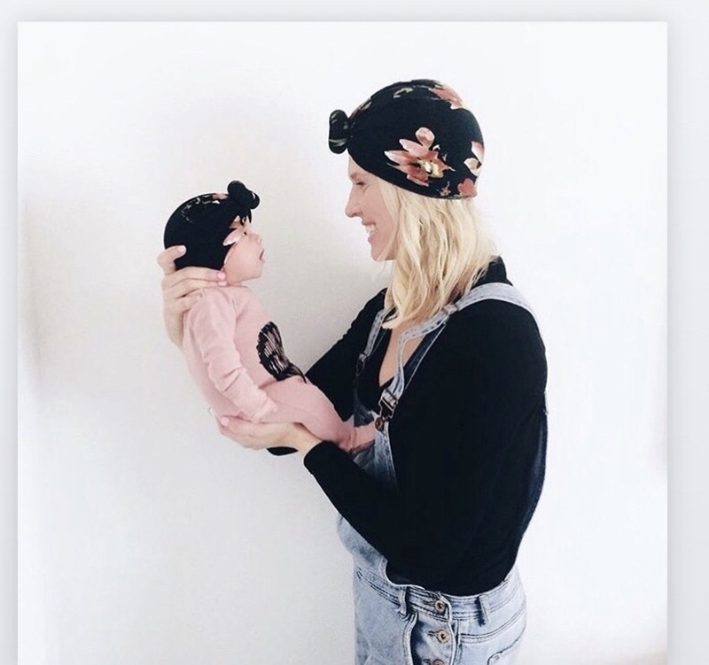 2Pcs/Set Mom & Baby Headbands Mother Kids Turban Daughter Hairband Floral Print Parent-Child Hair Accessories 0447