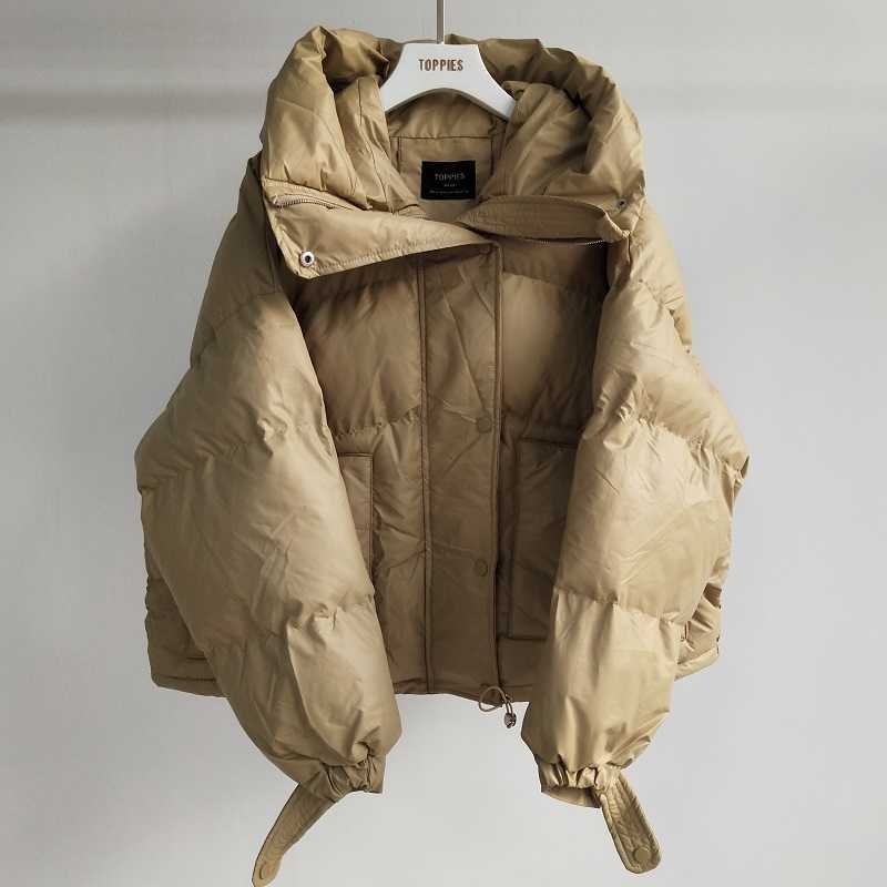 Toppies Female Hooded Outwear Warm Bread Jackets Loose Casual Candy Color winter jacket fashion Korean 211008