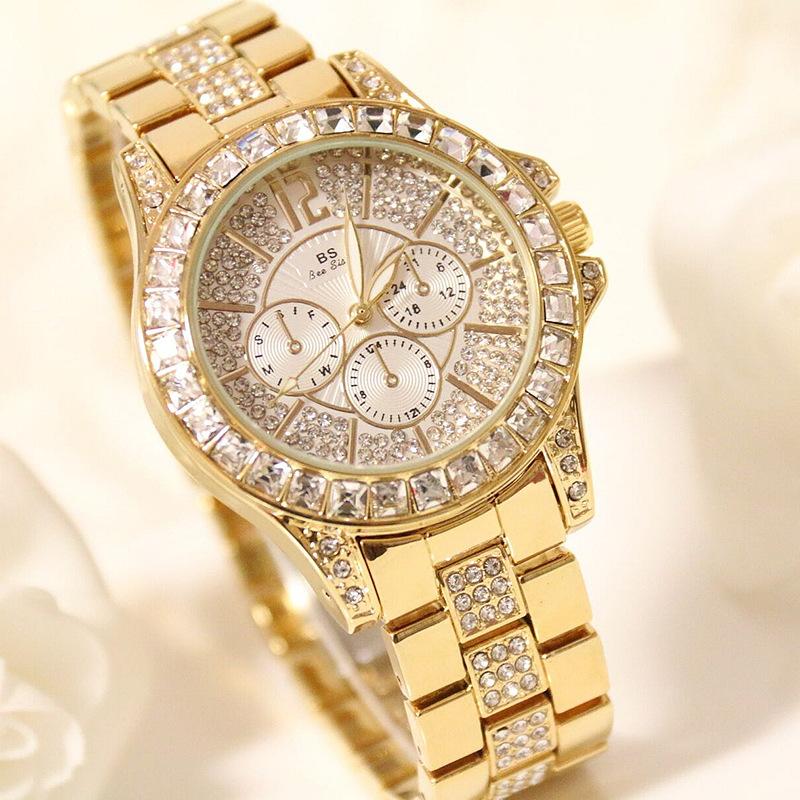 Wristwatches Women's Stylish Luxury Three-eye Diamond Crystal Large Dial Waterproof Quartz Watch Woman 2021 Lux Bracelet Clasp, Slivery;brown
Wristwatches Women's Stylish Luxury Three-eye Diamond Crystal Large Dial Waterproof Quartz Watch Woman 2021 Lux Bracelet Clasp, Slivery;brown