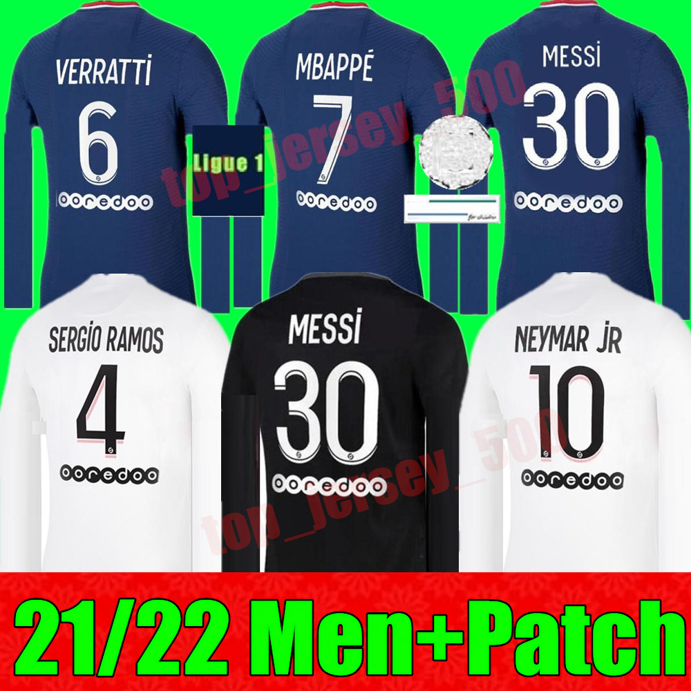 Paris MESSI 30 MBAPPE HAKIMI SERGIO RAMOS Long sleeve soccer jersey 21 22 Maillots football shirt 2021 2022 MARQUINHOS men + kids kit unifor, Black;yellow
Paris MESSI 30 MBAPPE HAKIMI SERGIO RAMOS Long sleeve soccer jersey 21 22 Maillots football shirt 2021 2022 MARQUINHOS men + kids kit unifor, Black;yellow