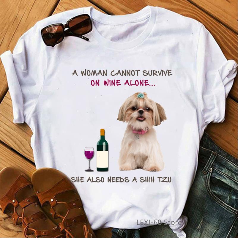 A Womens Tops Women CanT Survive On Wine Alone Letter Print T Shirt Kawaii Dogs Tshirt Female Harajuku Summer Tee, White
A Womens Tops Women CanT Survive On Wine Alone Letter Print T Shirt Kawaii Dogs Tshirt Female Harajuku Summer Tee, White