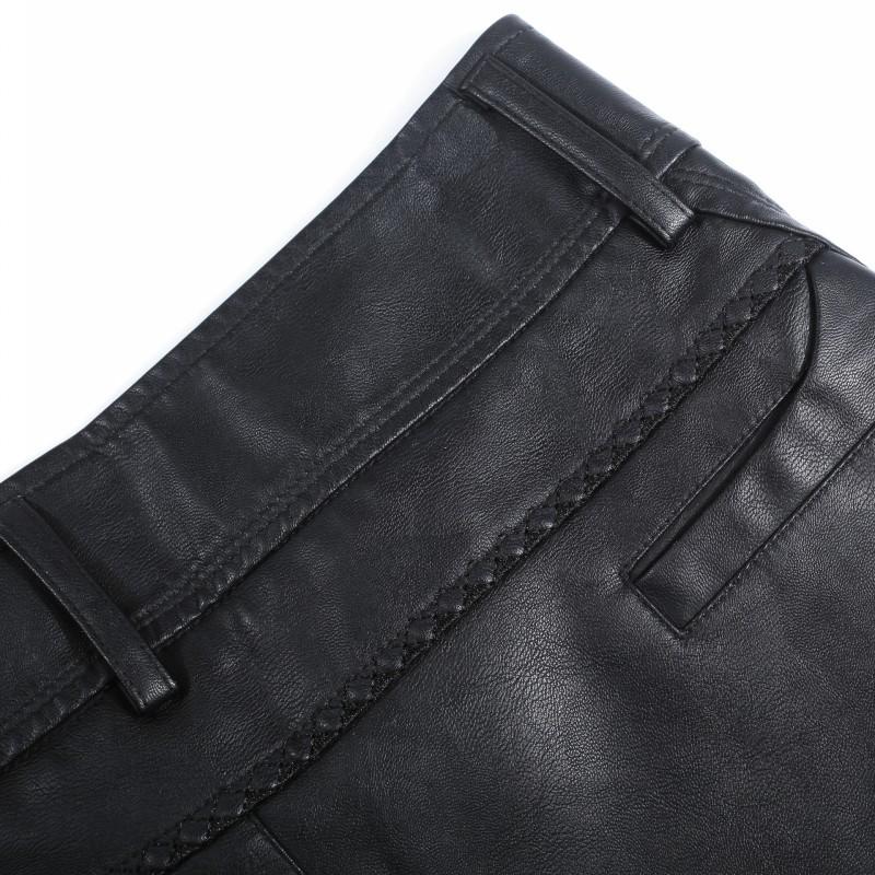 Casual Shorts Women 2021 Autumn Winter Korean Slim PU Faux Leather Ladies High Waist Button Large Size Bottom Female Women's