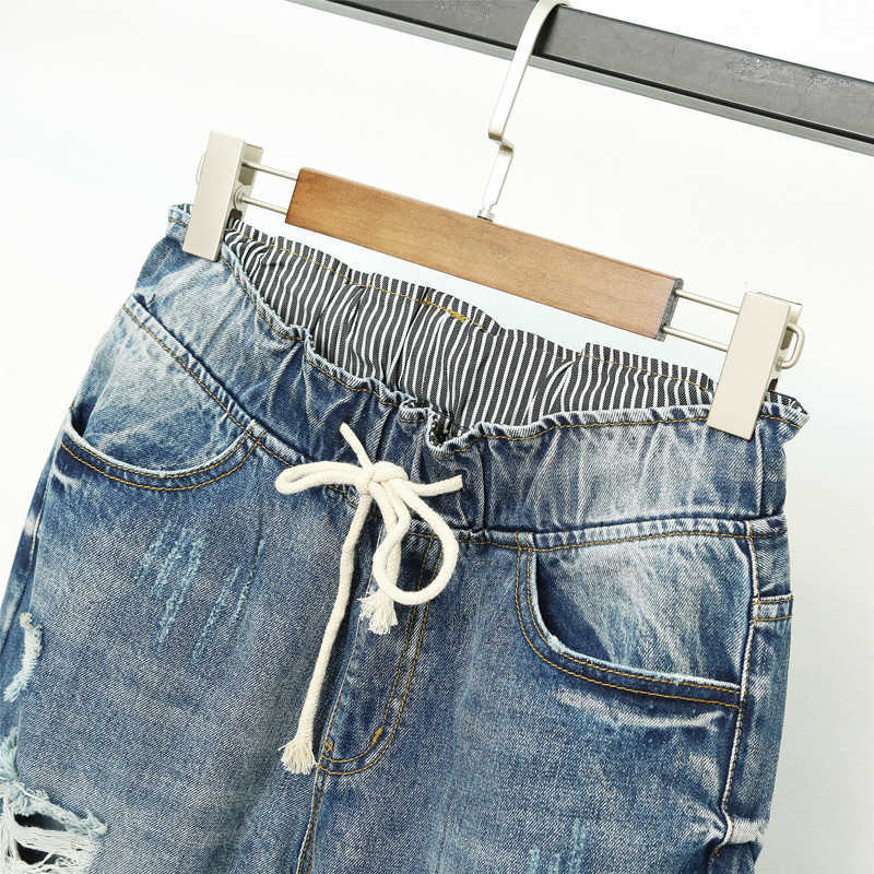 Summer Ripped Boyfriend Jeans For Women Fashion Loose Vintage High Waist Plus Size 5XL Pantalones Mujer Vaqueros Q58 210922