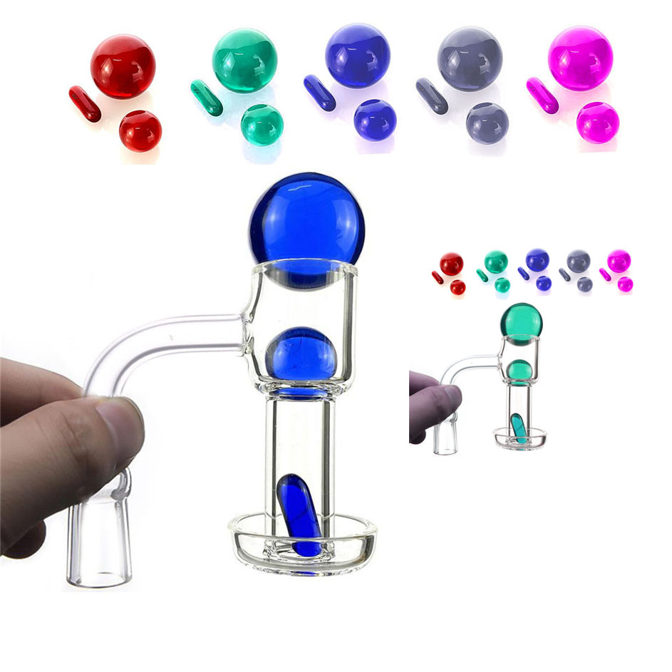 Beracky Flat Top Terp Slurper Smoking Quartz Banger With Solid Marbles 10mm 14mm 18mm male/female Vacuum Nails For Glass Water Pipes Dab Rig
