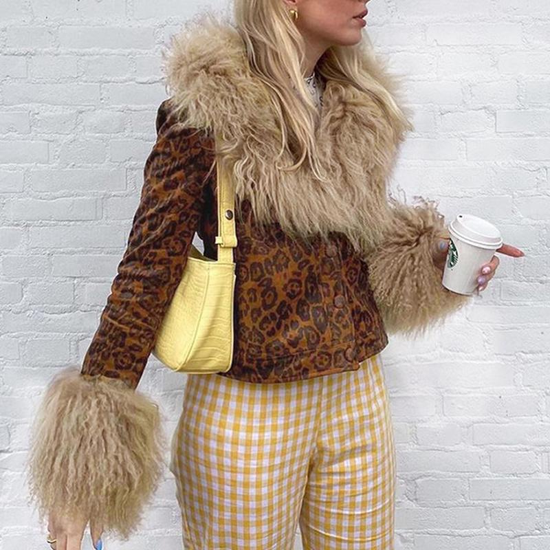 Women's Jackets Women Streetwear Retro Leopard Print Faux Fur Collar Winter Jacket Slim Lined Coats Tops 2022 Long Sleeve Office Lady Outerw, Black;brown
Women's Jackets Women Streetwear Retro Leopard Print Faux Fur Collar Winter Jacket Slim Lined Coats Tops 2022 Long Sleeve Office Lady Outerw, Black;brown