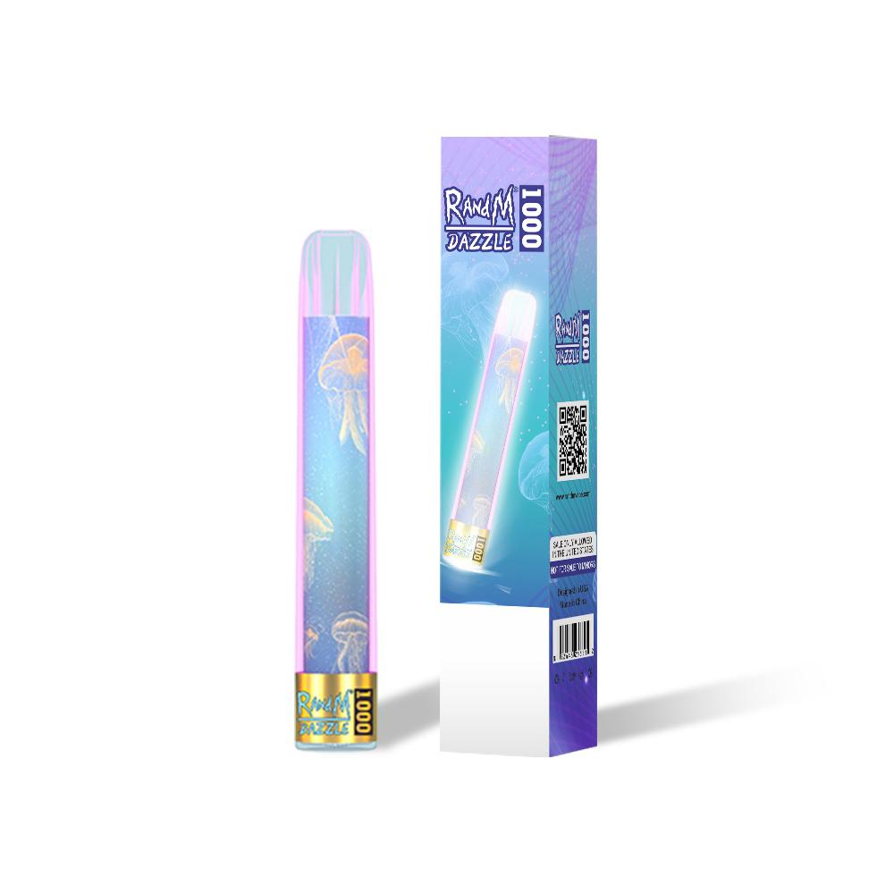 Glowing LED R&M dazzle Vape Disposable E cigarette Device Kit Colorful Shining RGB Light Tube 6ml Pod Capacity 1100mAh Battery Original 1000puffs RandM
Glowing LED R&M dazzle Vape Disposable E cigarette Device Kit Colorful Shining RGB Light Tube 6ml Pod Capacity 1100mAh Battery Original 1000puffs RandM
