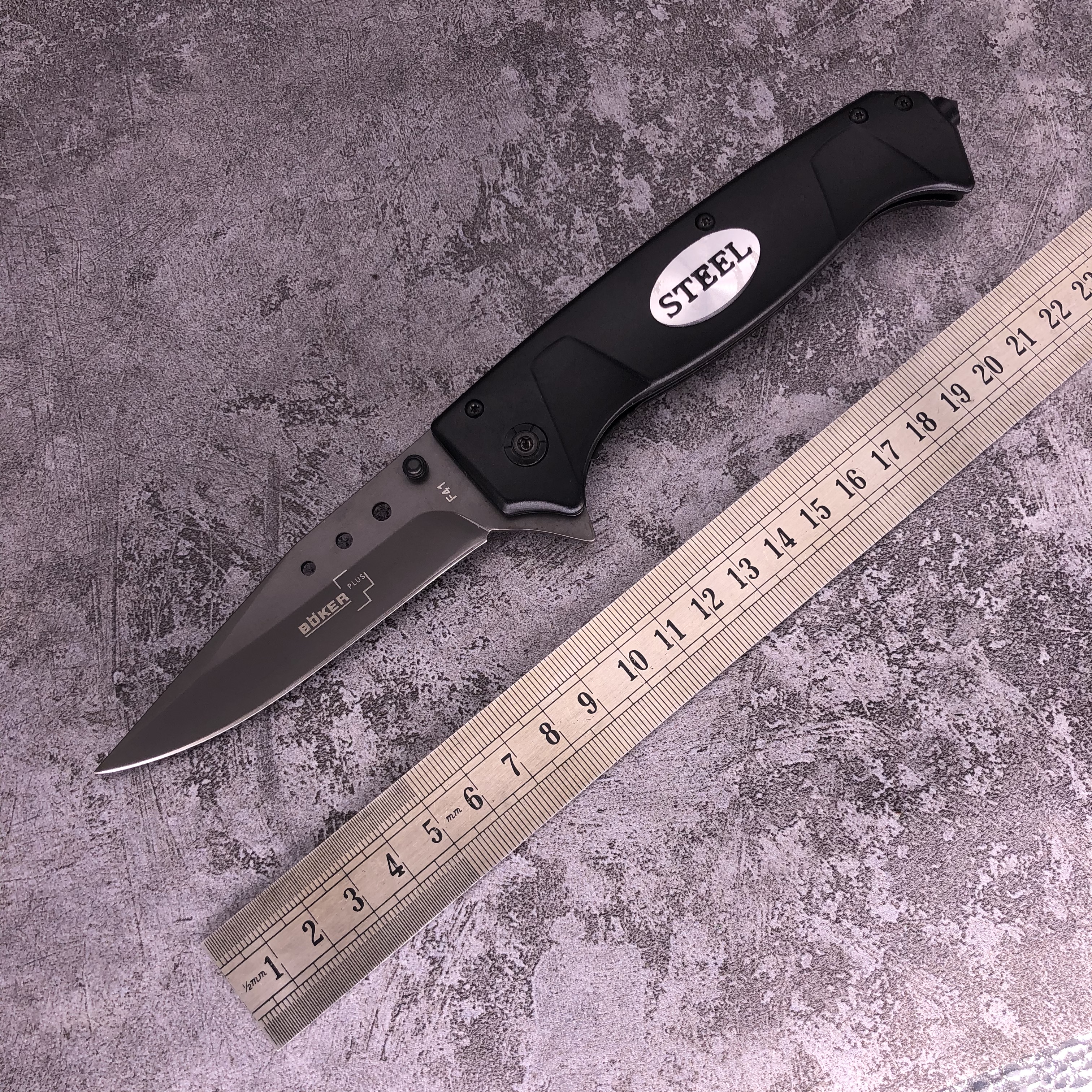 Boker PLUS F41 Fast open Tactical folding knife 440C blade steel+Aluminum handle for outdoor camping hiking hunting fishing survival EDC tools
Boker PLUS F41 Fast open Tactical folding knife 440C blade steel+Aluminum handle for outdoor camping hiking hunting fishing survival EDC tools