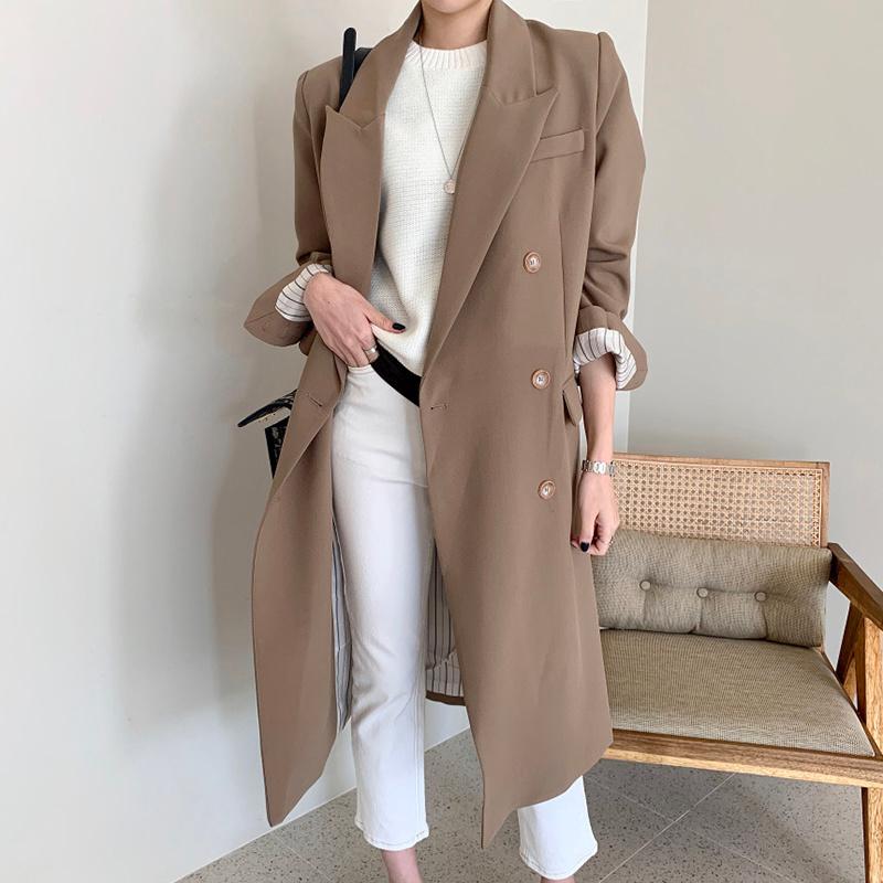 Women's Trench Coats Korean Chic Women Long Autumn Elegant Collar Single Breasted Loose Back Split Over The Length Windbreaker Coat, Tan;black
Women's Trench Coats Korean Chic Women Long Autumn Elegant Collar Single Breasted Loose Back Split Over The Length Windbreaker Coat, Tan;black